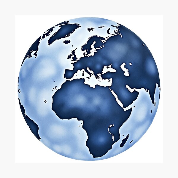 Item preview, Blue Earth Globe Illustration designed and sold by SpatialPost.
