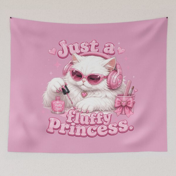Item preview, Just a Fluffy Princess Cat Design | Cute Pink Persian Kitty Lover Gift designed and sold by TheStephanieRome.