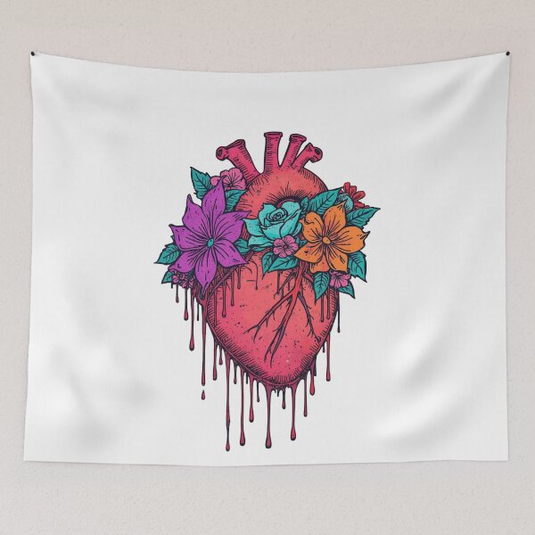 Item preview, Heart and flowers  designed and sold by uunaa.