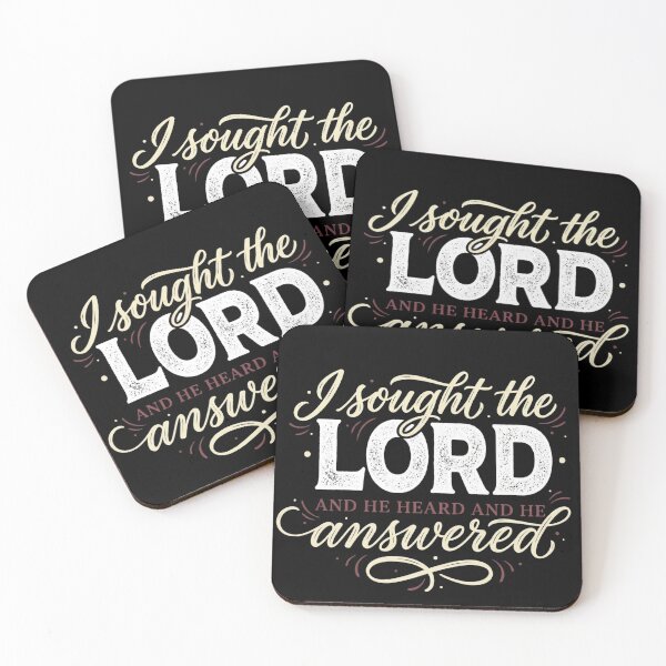 Item preview, I Sought The Lord And He Heard And He Answered PNG | Inspirational Faith Quote Typography Design designed and sold by Trendymindvibes.