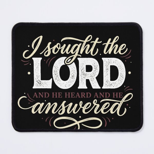Item preview, I Sought The Lord And He Heard And He Answered PNG | Inspirational Faith Quote Typography Design designed and sold by Trendymindvibes.