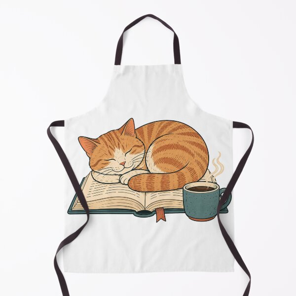 Item preview, Sleepy Cat Napping on a Book with Coffee designed and sold by eignvalue.