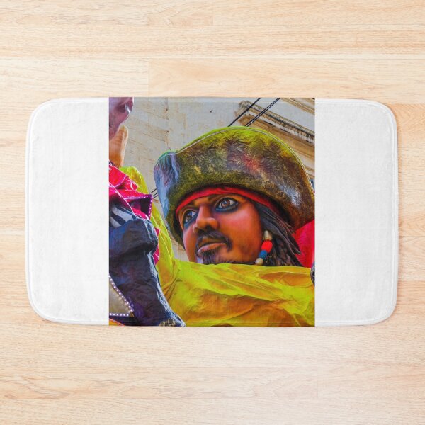 Item preview, Colorful Giant Pirate Float Head With Weathered Hat at Carnival Parade in Historic Street Festival designed and sold by Nmallia.