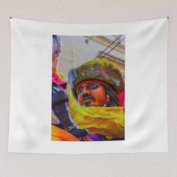 Item preview, Colorful Giant Pirate Float Head With Weathered Hat at Carnival Parade in Historic Street Festival designed and sold by Nmallia.