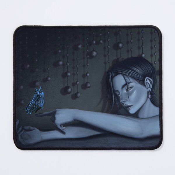 Item preview, Beautiful girl looking at blue butterfly designed and sold by Witseart.
