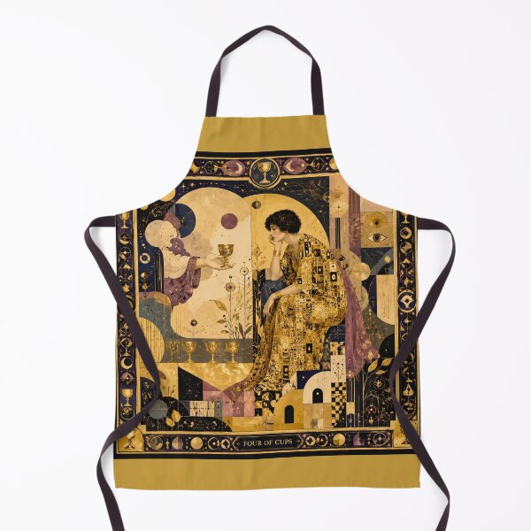 Item preview, The Four of Cups - Heavenly Offering and Golden Apathy | Klimt Tarot designed and sold by Natalia-Vlad.
