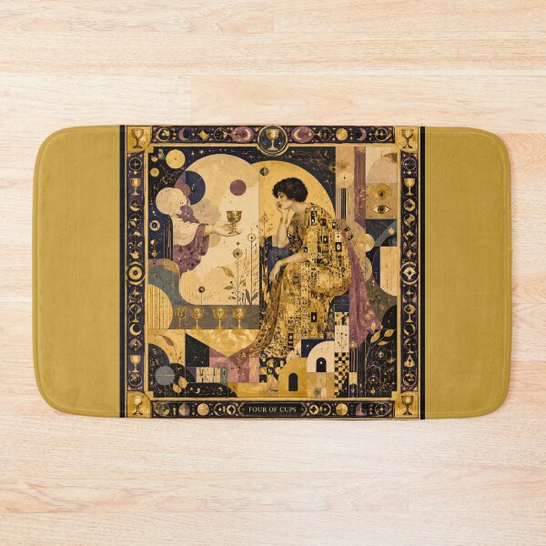 Item preview, The Four of Cups - Heavenly Offering and Golden Apathy | Klimt Tarot designed and sold by Natalia-Vlad.