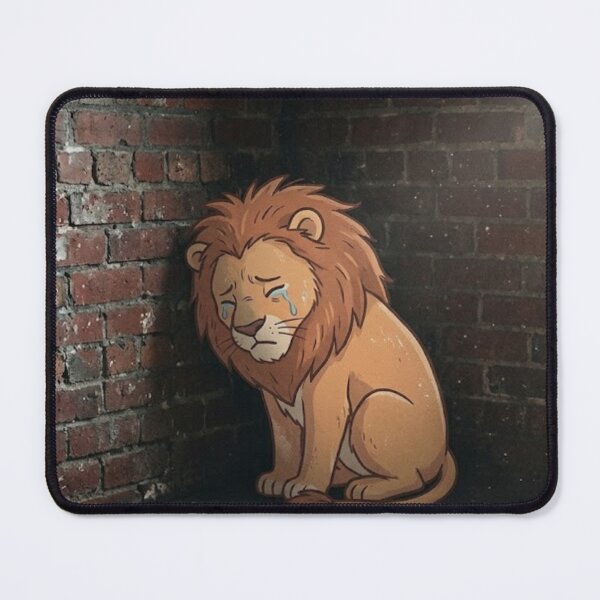 Item preview, Sad Crying Lion in the Corner - Emotional Animal Art designed and sold by TrCraftySticks.