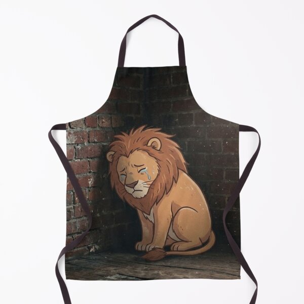 Item preview, Sad Crying Lion in the Corner - Emotional Animal Art designed and sold by TrCraftySticks.