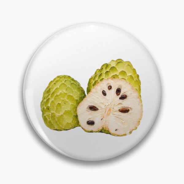 Item preview, Chirimoya, Tropical annona squamosa,  Fruit Collage Design, Exotic Botanical Green Fruit Print designed and sold by SWSandraWechner.