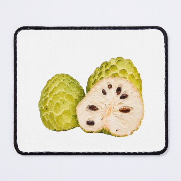 Item preview, Chirimoya, Tropical annona squamosa,  Fruit Collage Design, Exotic Botanical Green Fruit Print designed and sold by SWSandraWechner.