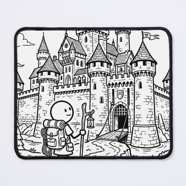 Item preview, Stick Figure Adventure At The Castle Illustration designed and sold by OhWell Dept..
