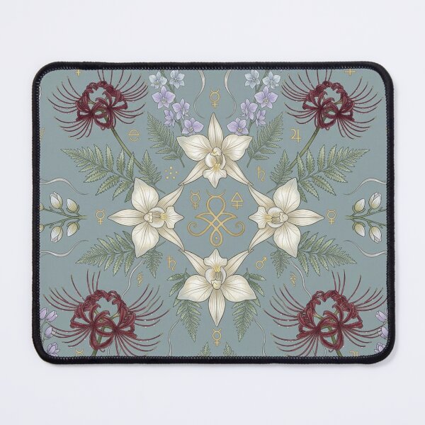 Item preview, Symmetrical Spider Lily Botanical Illustration - Alchemical Floral Mandala Art - Sage Green Witchy Plant Design - Mystical Celestial Print - Magical Botanical Gift designed and sold by WitchyBotanicaArt.