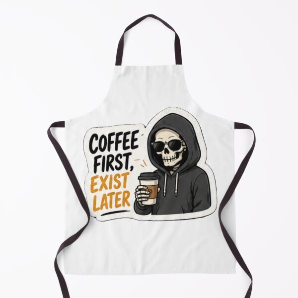 Item preview, Coffee First Exist Later Skeleton Sticker | Funny Coffee Lover Skeleton Design | Caffeine Humor Gift designed and sold by SkeletonMood.