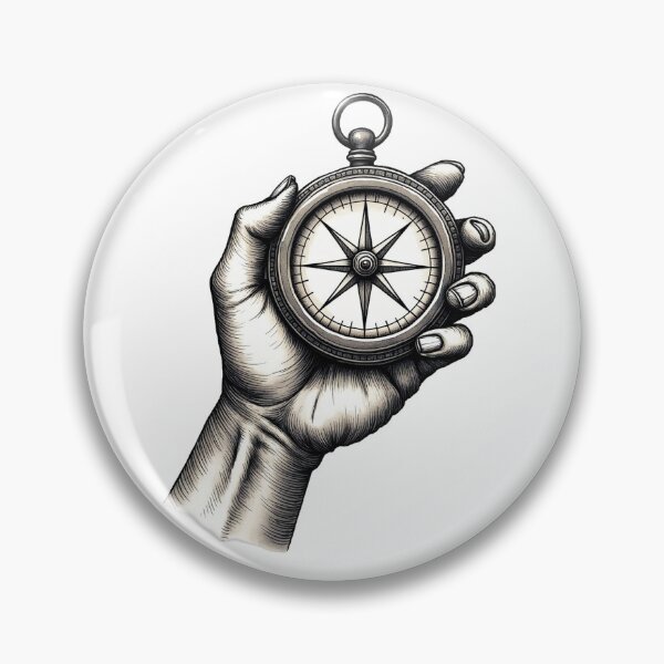Item preview, Vintage Compass Hand Illustration designed and sold by SpatialPost.