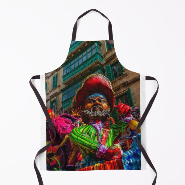 Item preview, Colorful Carnival Parade Float Featuring Giant Pirate Character Against Historic Building Facade designed and sold by Nmallia.
