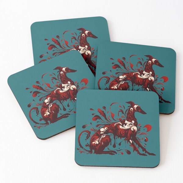 Item preview, GALOGO - Crimson Reverie - A Collection of Inkblot Greyhounds -  designed and sold by GALOGO – Art for Sighthounds & Animal Welfare.