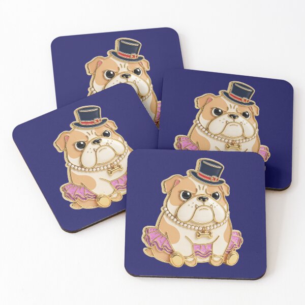 Item preview, Dapper Bulldog – Bulldog with top hat, pearl necklace & tutu designed and sold by Girih.