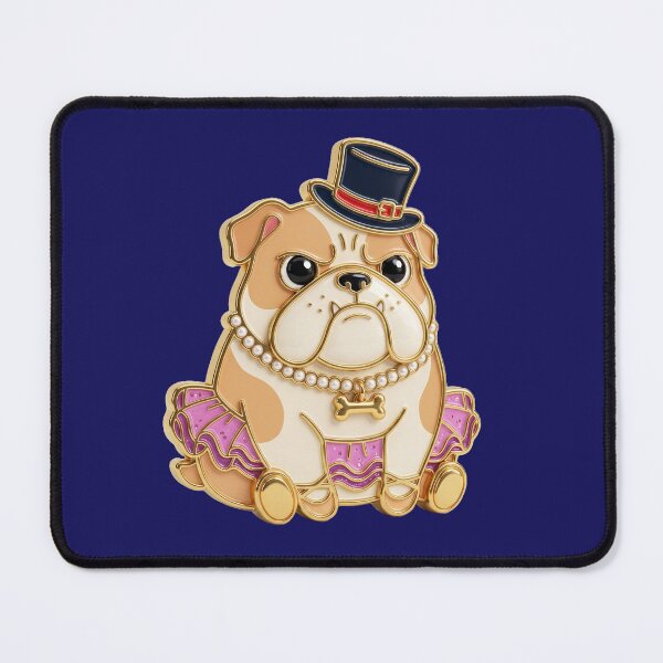 Item preview, Dapper Bulldog – Bulldog with top hat, pearl necklace & tutu designed and sold by Girih.
