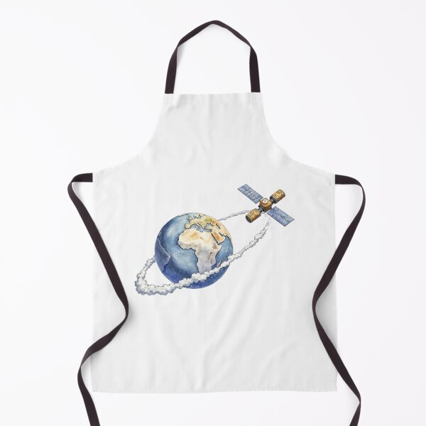 Item preview, Earth Orbit Satellite Watercolor Illustration designed and sold by SpatialPost.