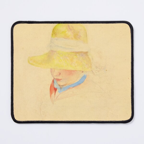 Item preview, Girl in Yellow Straw Hat Watercolor designed and sold by artofuniverse.