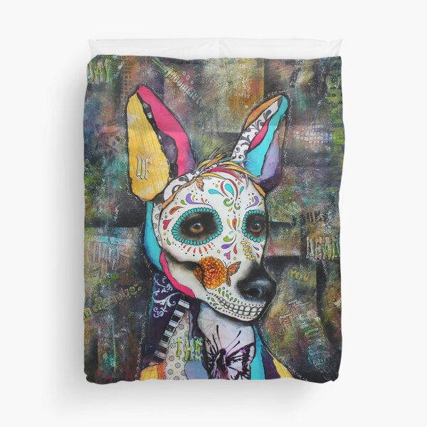 Xolo Mexican Hairless Dog Day of the Dead Duvet Cover