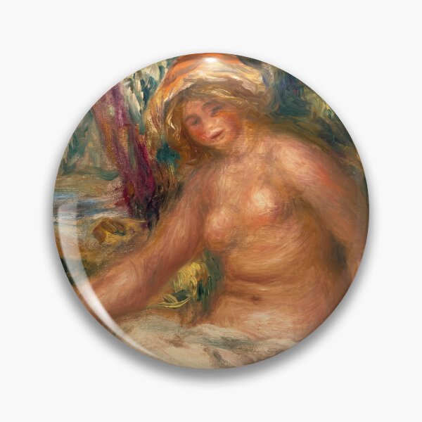 Item preview, Seated Nude Bather in Sunlit Garden designed and sold by artofuniverse.