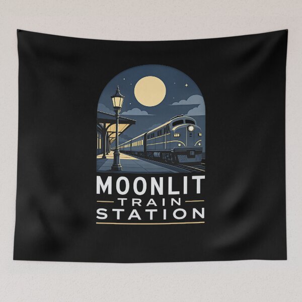 Item preview, Moonlit Train Station designed and sold by FreshPixelArt.