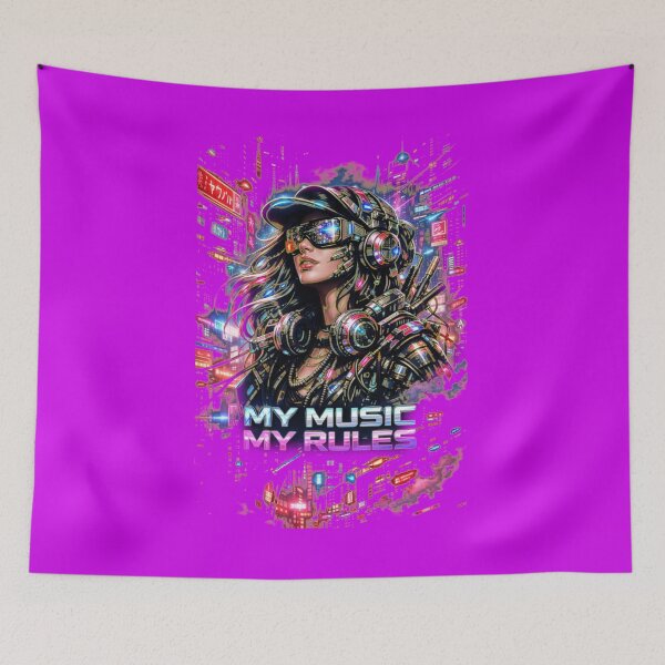 Item preview, Cyberpunk Neon Music Rebel – Futuristic EDM Visor Art designed and sold by Cabrasco.