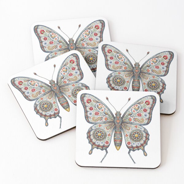 Artikelvorschau, Schmetterling – Illustration eines traditionellen Volksornaments entworfen und verkauft von Karaboshka.