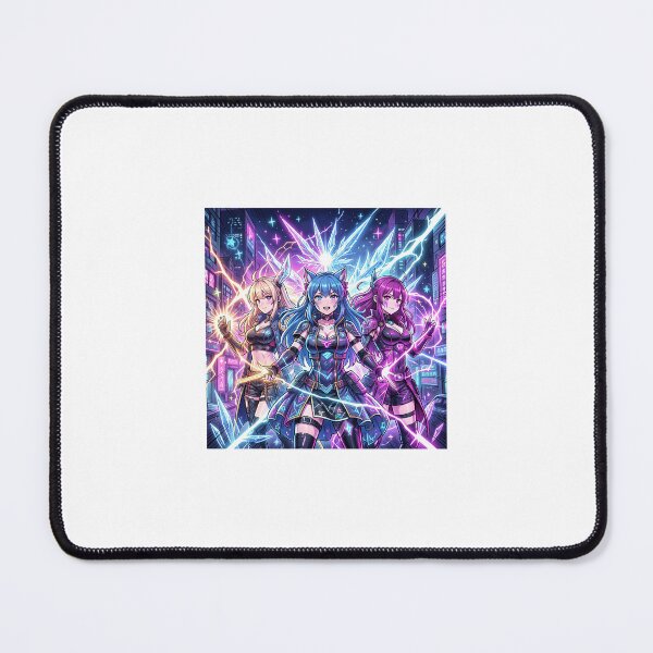 Item preview, Neon Cyber Guardians | Anime Fantasy City Aesthetic designed and sold by HellGirlArt.