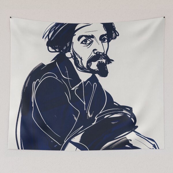 Item preview, Caravaggio, portrait - Blue Abstract Art designed and sold by shadow-bloom.