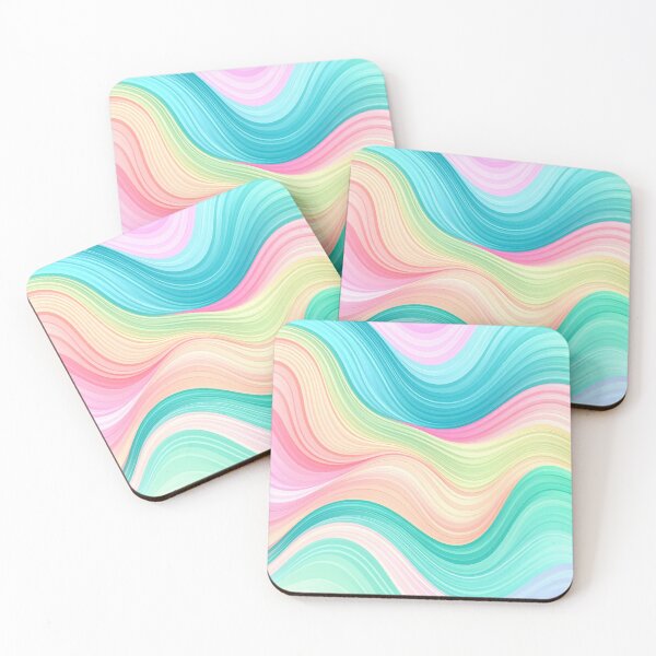 Item preview, Abstract Rainbow Pastel Flowing Waves designed and sold by BetweenForms.