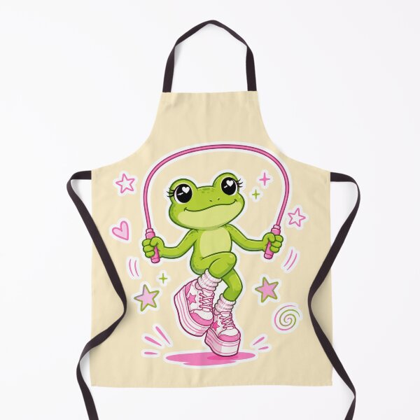 Item preview, Cute Frog Jump Rope Design | Kawaii Fitness Frog in Pink Platform Shoes designed and sold by TheStephanieRome.