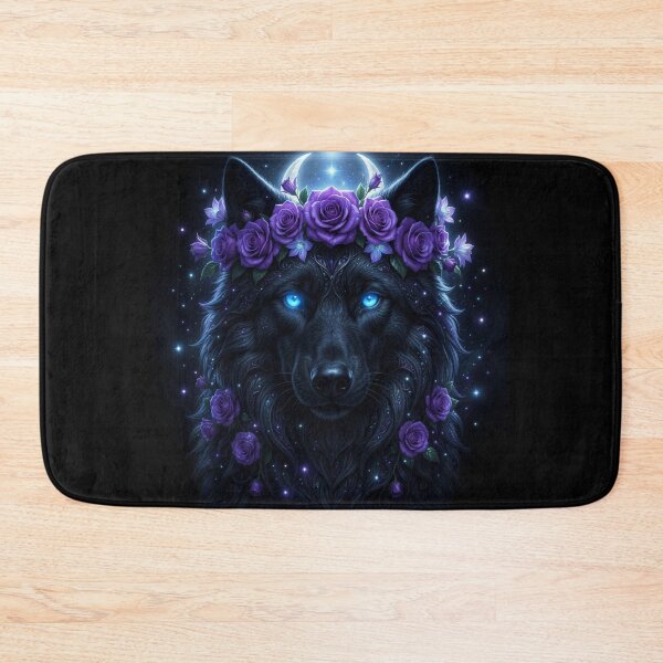 Item preview, Mystic Black Wolf | Floral Frame designed and sold by JanjjaSoulInk.