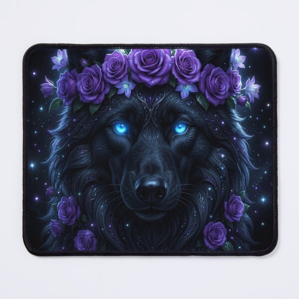Item preview, Mystic Black Wolf | Floral Frame designed and sold by JanjjaSoulInk.