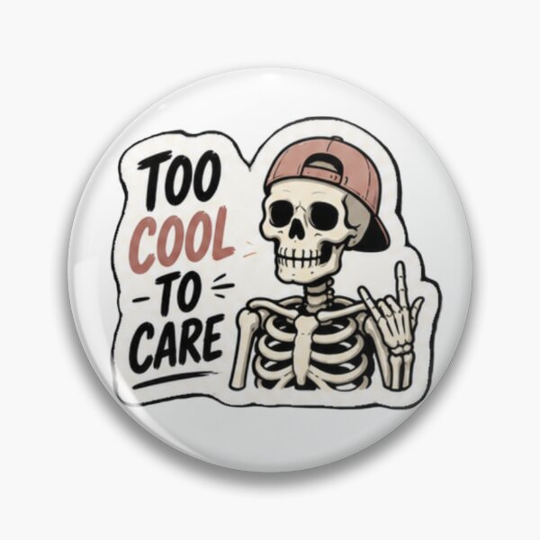 Item preview, Too Cool To Care Skeleton Sticker | Funny Cool Skeleton Design | Sarcastic Attitude Humor Gift designed and sold by SkeletonMood.