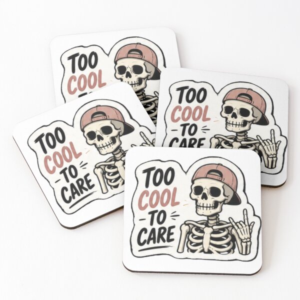 Item preview, Too Cool To Care Skeleton Sticker | Funny Cool Skeleton Design | Sarcastic Attitude Humor Gift designed and sold by SkeletonMood.