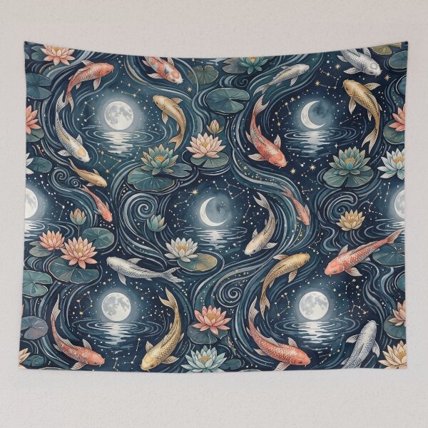 Item preview, Celestial Koi Pond Seamless Pattern designed and sold by MoonwoodStudio.