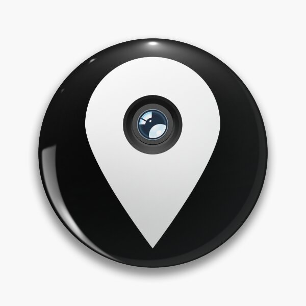 Item preview, Realistic Camera Lens Location Map Pin Icon designed and sold by LensDyn™.