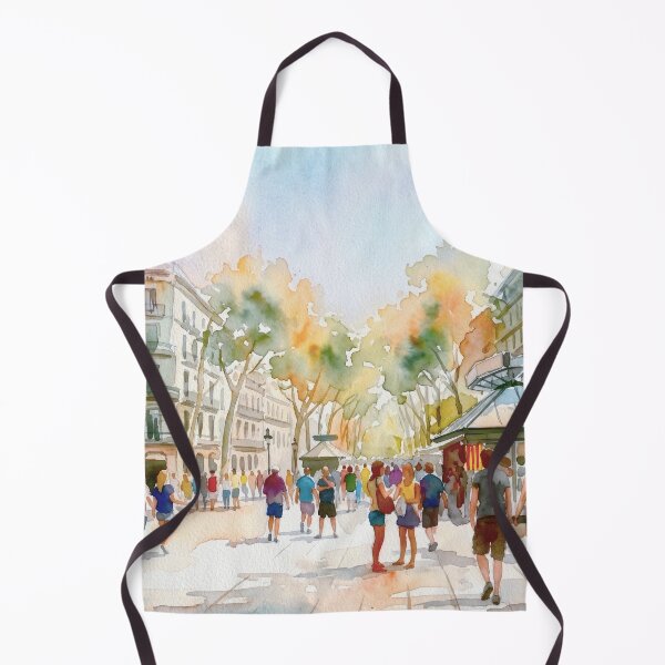 Item preview, La Rambla Barcelona Summer Watercolor designed and sold by caracatita75.