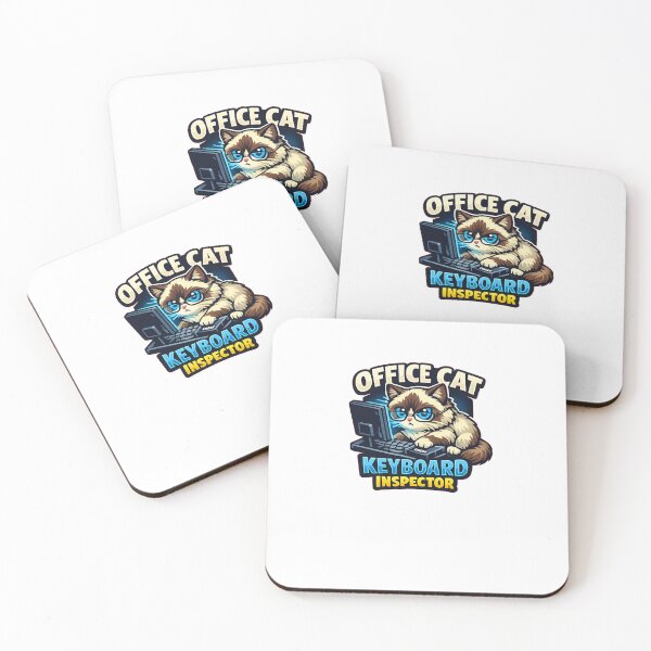 Item preview, Office Cat Keyboard Inspector designed and sold by DailyQuestPrint.