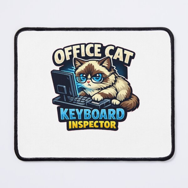 Item preview, Office Cat Keyboard Inspector designed and sold by DailyQuestPrint.