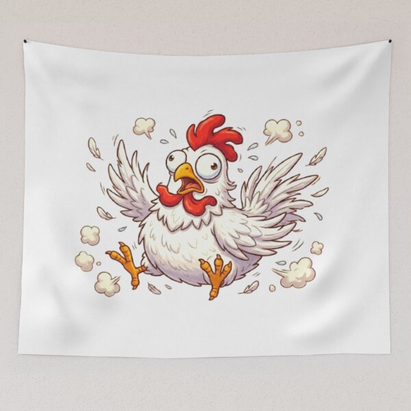 Item preview, Funny Panic Chicken Cartoon Sticker Cute Farm designed and sold by ExploreAura Studio.