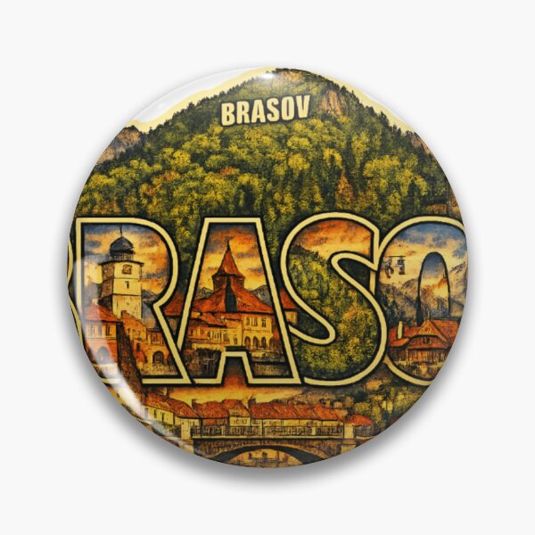 Item preview, Brasov Mountain Travel Typography Sticker designed and sold by Imaginarium of Chaos falcon88 .