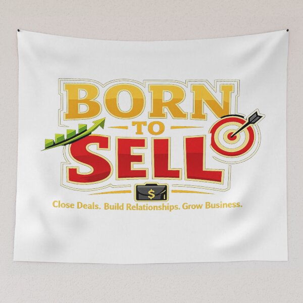 Item preview, Born to Sell – Sales Professional Motivation | Closing Deals Business Quote Sticker designed and sold by sosservice.