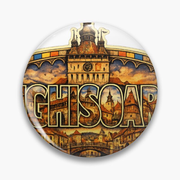 Item preview, Sighisoara Heritage Travel Typography Sticker designed and sold by Imaginarium of Chaos falcon88 .