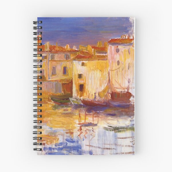 Item preview, Mediterranean Harbor Village in Golden Light designed and sold by artofuniverse.