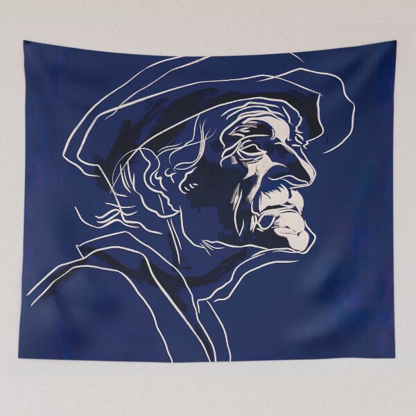 Item preview, Carl Friedrich Gauss - Blue Abstract Art designed and sold by shadow-bloom.