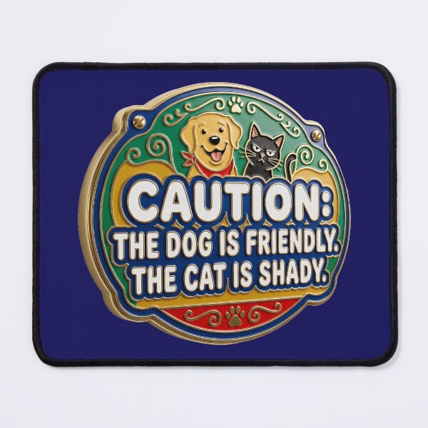 Item preview, Friendly Dog & Shady Cat – Humor designed and sold by Girih.